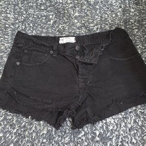 Back free people jean shorts